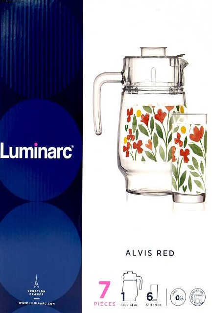 Набор питьевой "Alvis red" (7пр.) V2260   1/3шт.