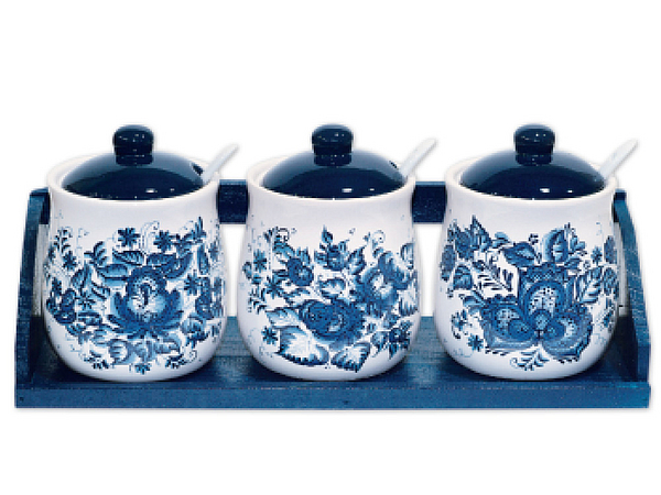 Набор банок (3пр.) "Орнамент" L2520339 с ложками  1/16шт.