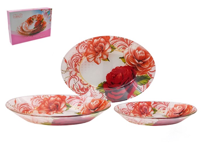 Набор салатников (3пр.) Lavenir 13*19/15,5*22,5/18*25,5 см S4412/3-L017 стекло   1/8шт.