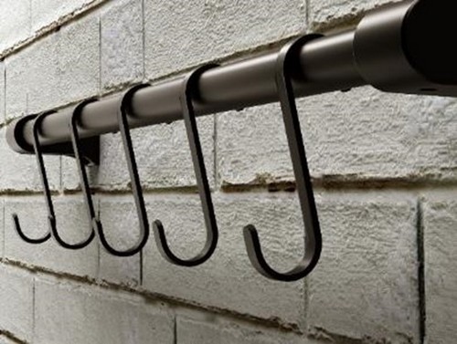 Рейлинг (40см) MG311 с крючками чёрный   1/25шт.