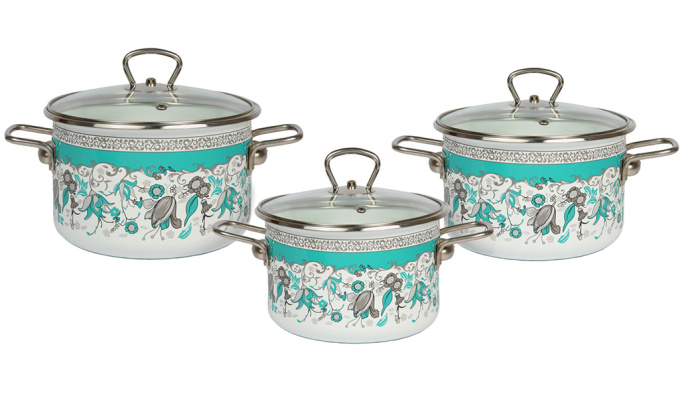 Набор кастрюль (3пр.) "Оделис" 1DB025S №02 белосн.     1шт.