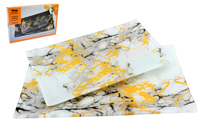 Набор блюд (2пр.) Lavenir 24,5*14,5/28,5*18,5 см, S322925/2-HH043W стекло 1/16шт.