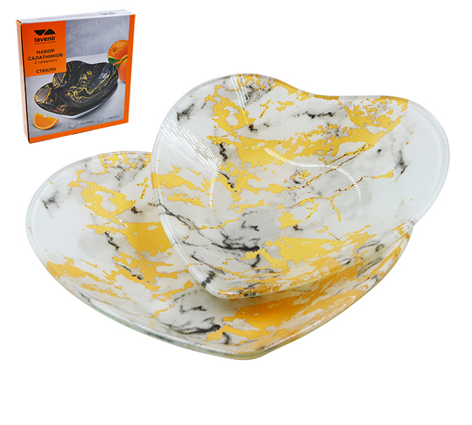 Набор салатников (2пр.) Lavenir 13,5*15/16,8*18,8 см, HT20/S2-HH043W стекло    1/24шт.