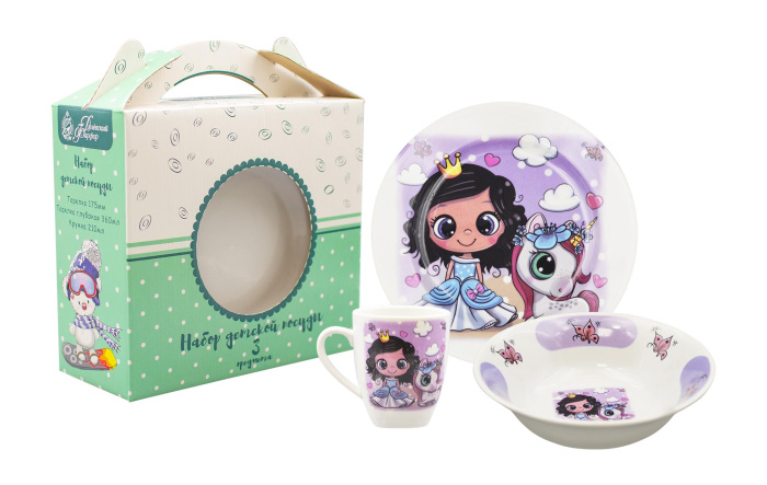 Набор детский (3пр.) Принцесса с другом (12418) 1/6шт.