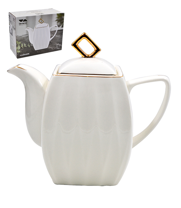 Чайник Lavenir "Шарм" 1000 мл, 19,5*10 см, 18,5 см  820-111 фарфор             1/18шт.
