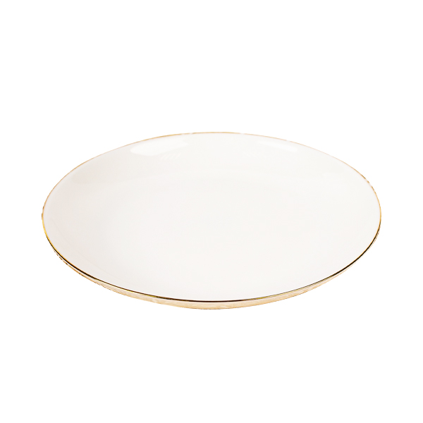 Тарелка "Элегантность-Золотой ободок (ELEGANCE Golden Rim)" PO-195-GRE (19,5см) десертная  6/30шт.