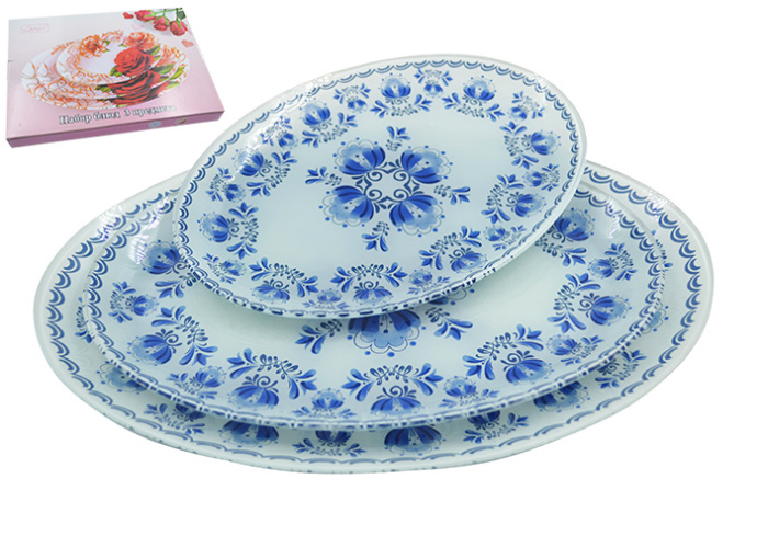Набор блюд овальных (3пр.) Lavenir 25/30/33 см, S4410A/3-Z314 стекло   1/12шт.