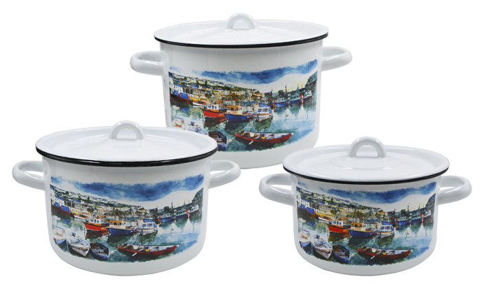 Набор кастрюль (3пр.) "Романтика" 1с33 №33 белосн.     1/4шт.