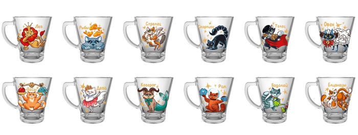 Кружка 2222 Кошачий Гороскоп 15шт.