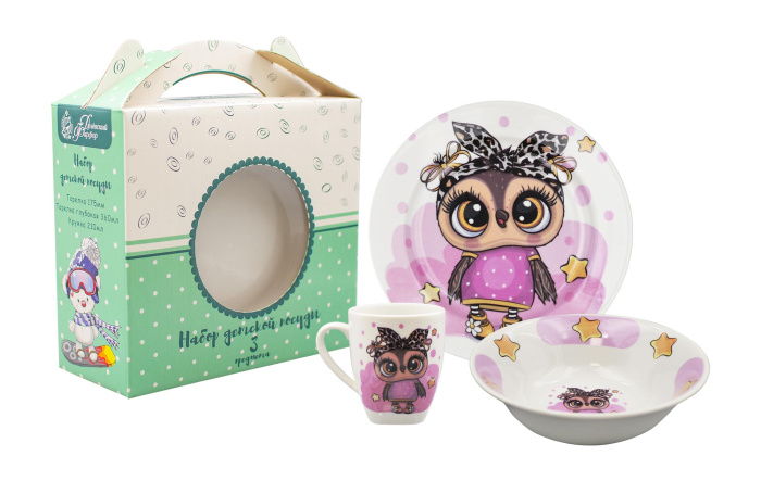 Набор детский (3пр.) Прекрасная сова (12409) 1/6шт.