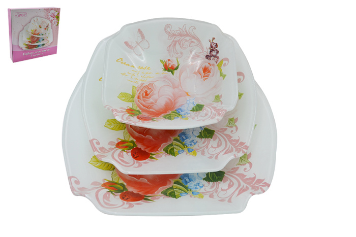 Набор салатников (3пр.) Lavenir 15*15/20*20/23*23 см, S3720/3-AA100L стекло   1/12шт.
