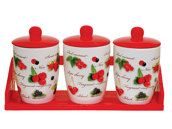 Набор банок (3пр.) "Садовая ягода" L2520286 1/12шт.