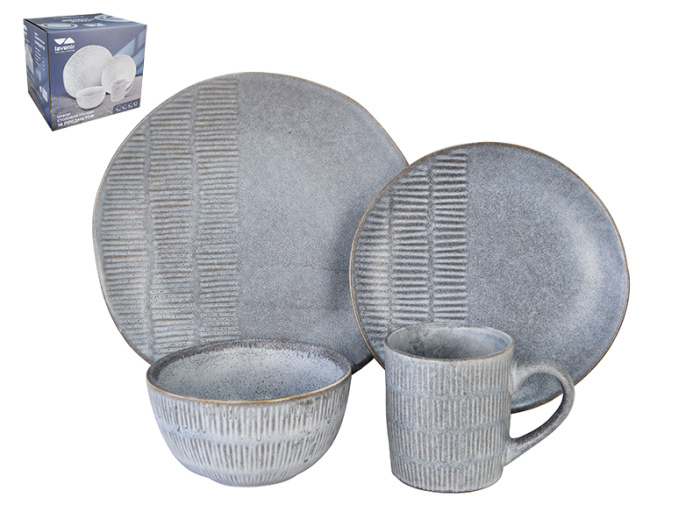 Столовый набор (16 пр.) Lavenir 610/360 мл, 25/20/14 см ст16-7313GR керамика 1шт.        