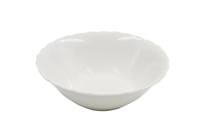 Салатник Lavenir "Белье" 190 мл, 12,5 см, 5" свк5-WHITE вырезной край фарфор  12/96шт.