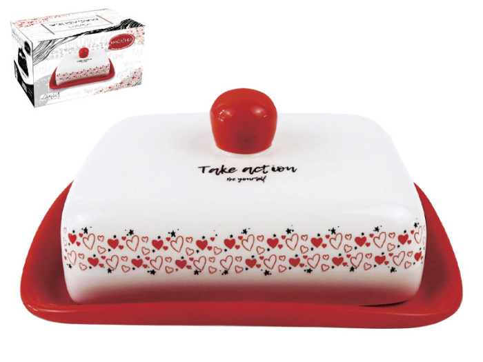 Масленка Lavenir "Магия сердец" 16,5*12*8 см, HC600-H315 доломит           1/24шт.