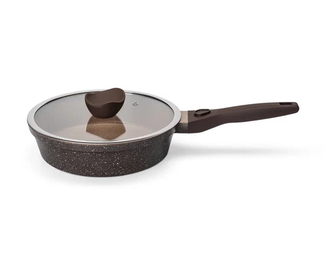 Сковорода (28см) Ис8284Дш ДУЭТ Шоколадный мусс индукция съемн. ручка с кр. п/у ("Горница")    1/5шт.