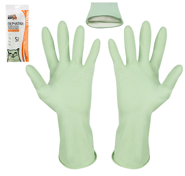 Перчатки латексные повышенной прочности 101278, c хлопковым напылением, размер S         1/20шт.