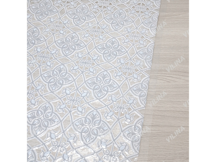 Клеёнка ПВХ "Муза" (015-white\grey) (132см*22м) Орнамент