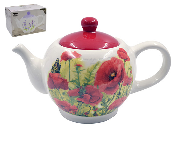 Чайник Lavenir "Маки" 950 мл, 23,5*13,5*14,6 см  HC700-M12 доломит                   1/12шт.