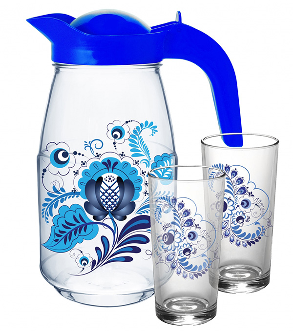 Набор для воды (3пр.) 1607/2-Д "Гжель"    1/4шт.