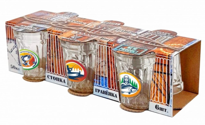 Набор стопок (4шт.) "На крючке" 417-Д (50мл) 1/16шт.