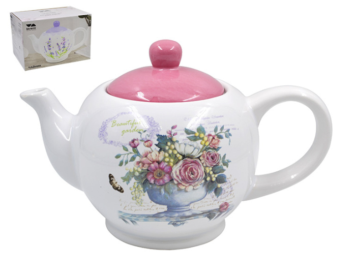 Чайник Lavenir "Прекрасный сад" 950 мл, 23,5*13,5*14,6 см HC700-K48 доломит 1/12шт.