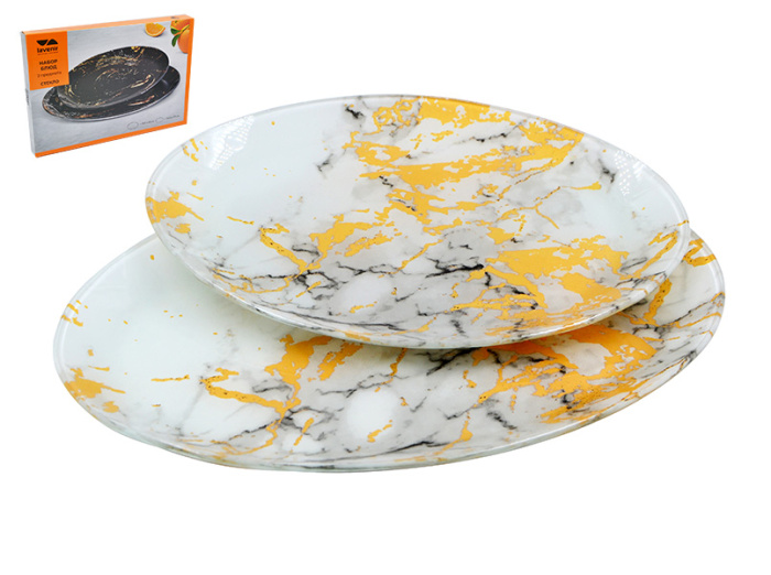 Набор блюд овальных (2пр.) Lavenir 24,5*17,5/29,5*20 см, S4410A/2-HH043W стекло   1/12шт.