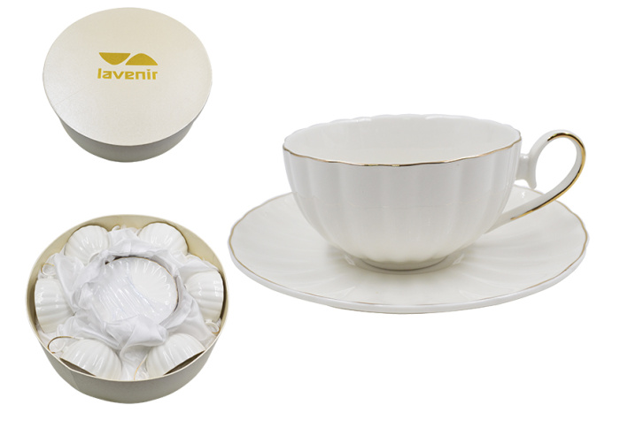 Набор в круглой коробке (12 пр.) Lavenir "Элит" 200 мл, 14,8 см 100-232 фарфор    1/6шт.