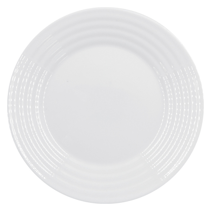 Тарелка десертная Lavenir HoReCa "Lines" 17,5 см, 7" LWPP-70 WHITE стеклокерам.  6/108шт.