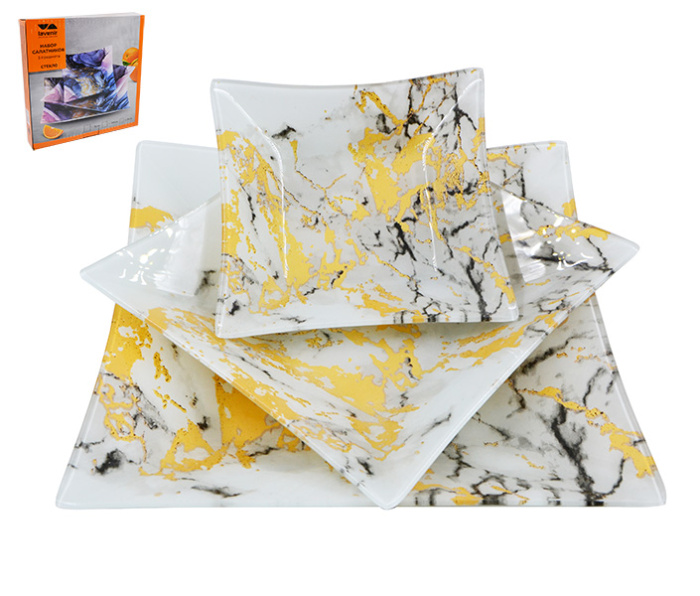 Набор салатников (3пр.) Lavenir 15*15/19,5*19,5/25*25 см, S3120Q/3-HH043W стекло    1/8шт.