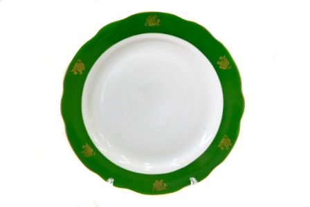 Блюдо 300 круглое Зеленый борт (03231)      5шт.