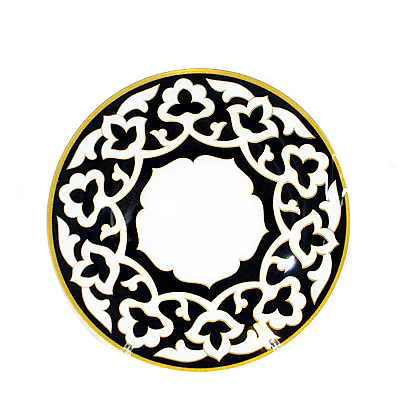 Тарелка "Пахтагуль"мел. 161625(85-200-154) бел.коб.зол. (20см)               24шт.