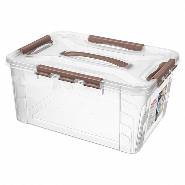 Ящик универсальный "Grand Box" B3200414 (15,3л) с замками и ручкой    1/4шт.   