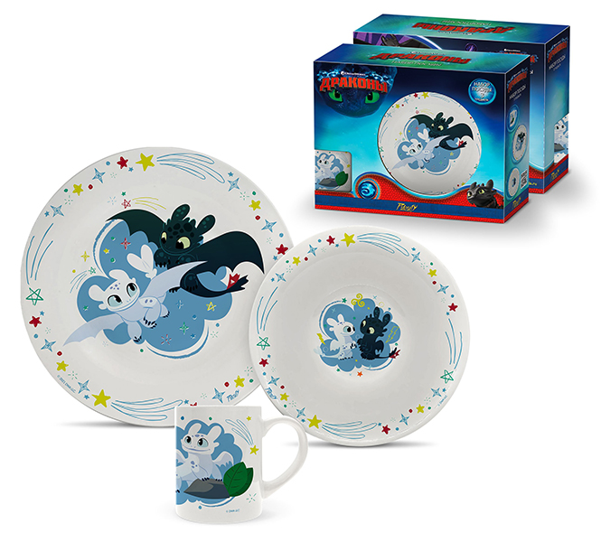 Набор детский (3пр.) "Как приручить дракона" КРС-1821  1/3шт.