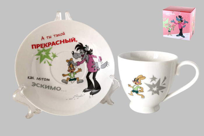 Чайная пара "Ну,Погоди!" HD241159 (440мл) в подар.уп.     1/12шт.