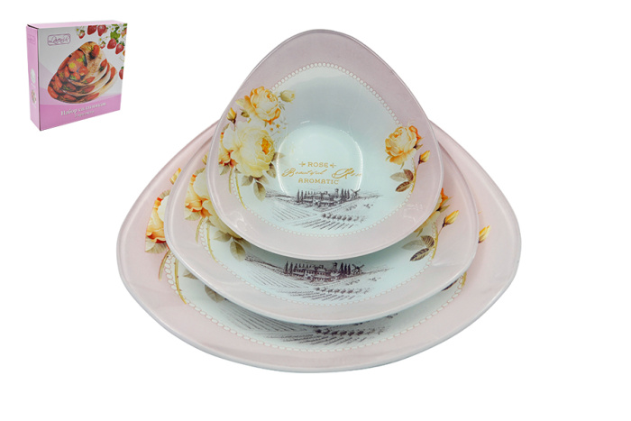 Набор салатников (3пр.) Lavenir 13,5*13,5/18*18/22*22 см,S3320/3-BB080L стекло    1/8шт.