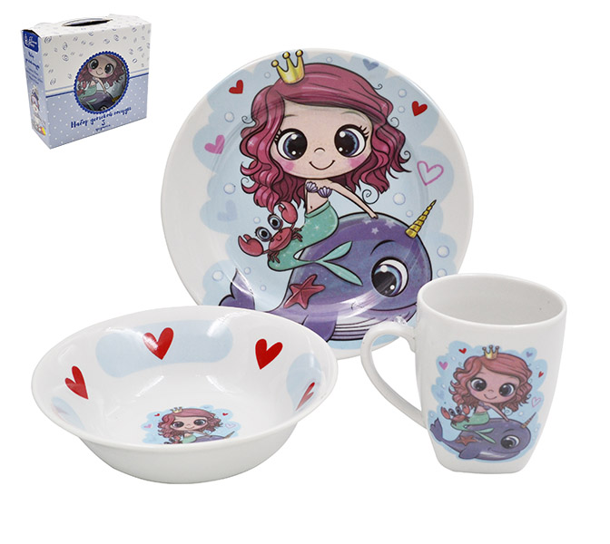 Набор детский (3пр.) Дельфин и Русалка (12412)  1/6шт.