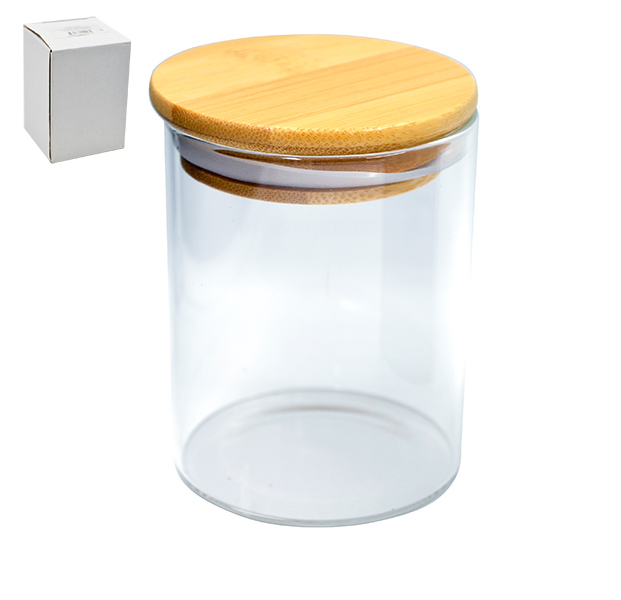 Банка для сыпучих продуктов (0,27 л) (107193) с бамбук. крышкой       1/200шт.