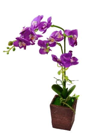 Композиция "Орхидея" FH194 (фиолетовая) Р-27 в горшке керам.  1/96шт.