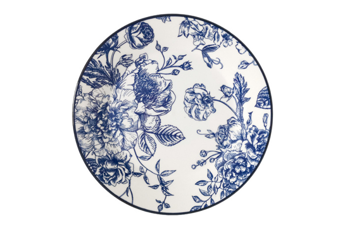 Тарелка "Blue posy" YX2401-FP80 (20см) десерт.     60шт.