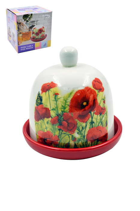 Подставка под лимон Lavenir "Маки" 9 см HC610-M12 доломит    1/48шт.