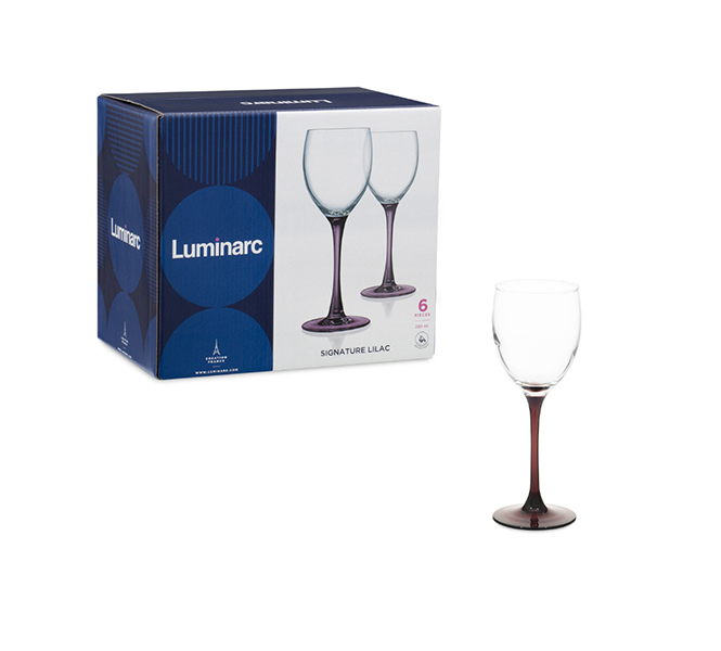 Набор фужеров "Signature Lilac" (6шт.) O0153 (250мл) для вина   1/4шт.