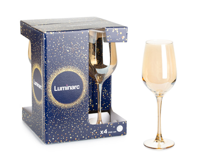 Набор фужеров "Golden Honey" (4шт.) P9304 (350мл) для вина         1/2шт.