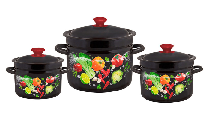 Набор посуды (3пр.) "Витаминный-1" (2 л,4 л,6 л)  корич.          1шт.