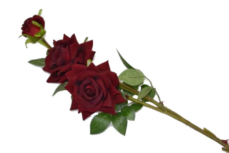 Цветок "Ветка розы" 9115-9 (бордо) Р-9 (33018)           1/288шт.