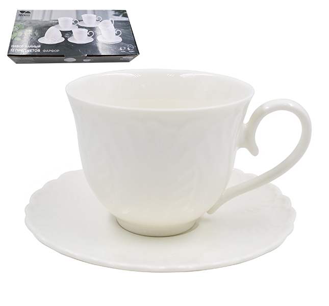 Набор в коробке (12 пр.) Lavenir "Пломбир" 260 мл, 15 см, 970-066 фарфор 1/8шт.