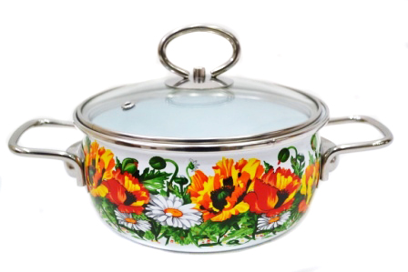 Кастрюля сф. "Floristeria" (1,5л) 1SA165S белосн.     1/4шт.