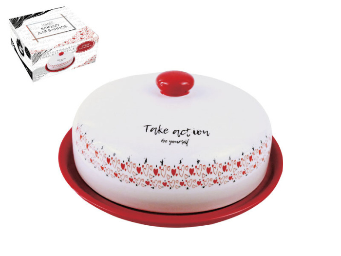 Блюдо для блинов Lavenir "Магия сердец" 23 см HC620-H315 доломит   1/12шт.