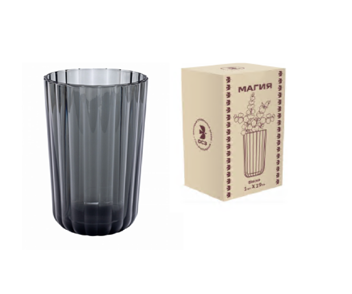 Ваза для цветов "Магия" 24с2396 графит в под. упак.                 1/6шт.