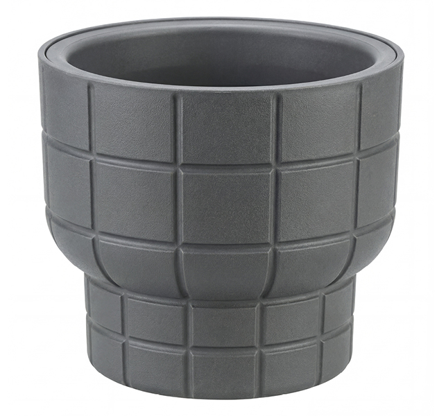 Кашпо КАРЕ М3258 (3,7л) со вставкой (графит.)      1/9шт.